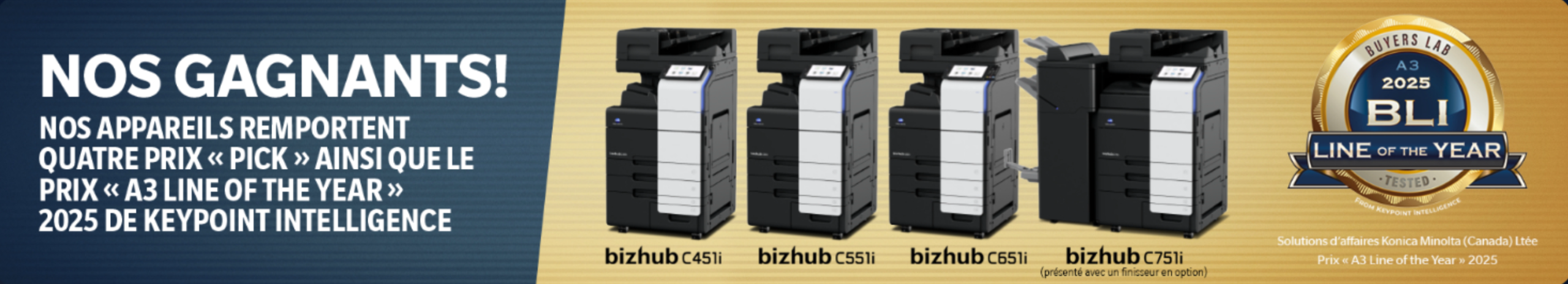 Bannière Konica Minolta – gamme bizhub i-Series