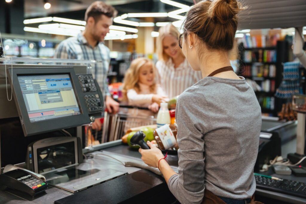 Caisse enregistreuse professionnelle installée par BSI dans un commerce